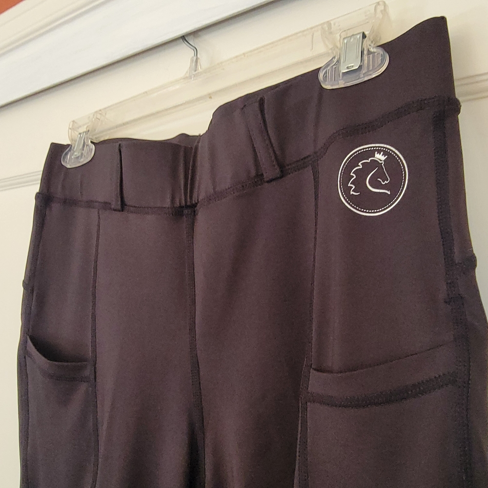 Black Equestrian Riding Leggings With Silicone Grip